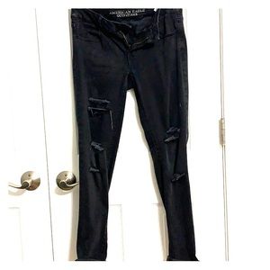 American Eagle Black Destroyed Jegging